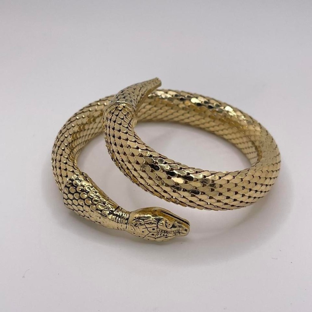 Whiting Davis VTG 50s Oddity Snake Bracelet Cuff Eclectic Bold‎ Statement Egypt